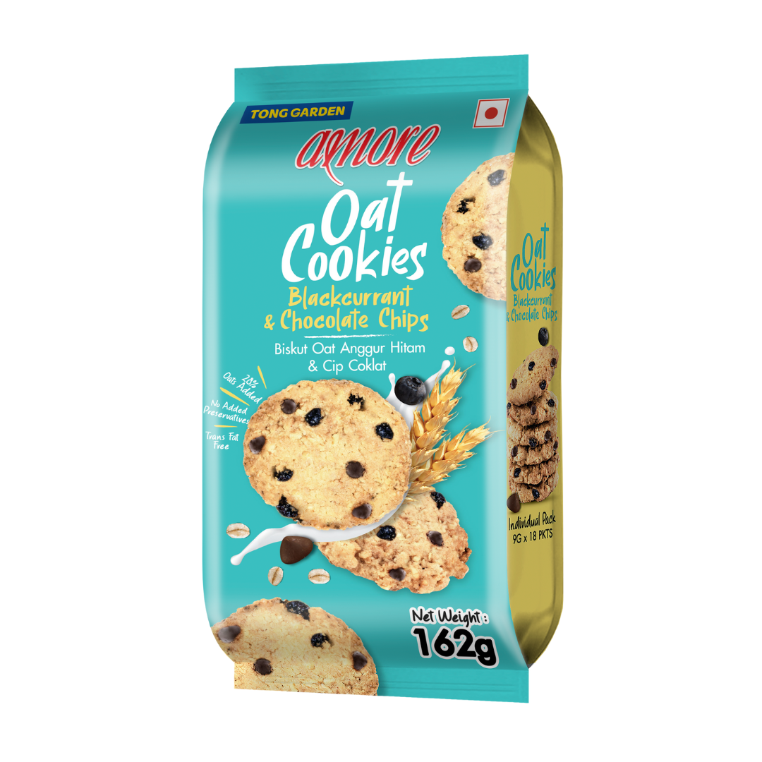 Tong Garden Oat Cookies Blackcurrant Chocolate Chips 162g