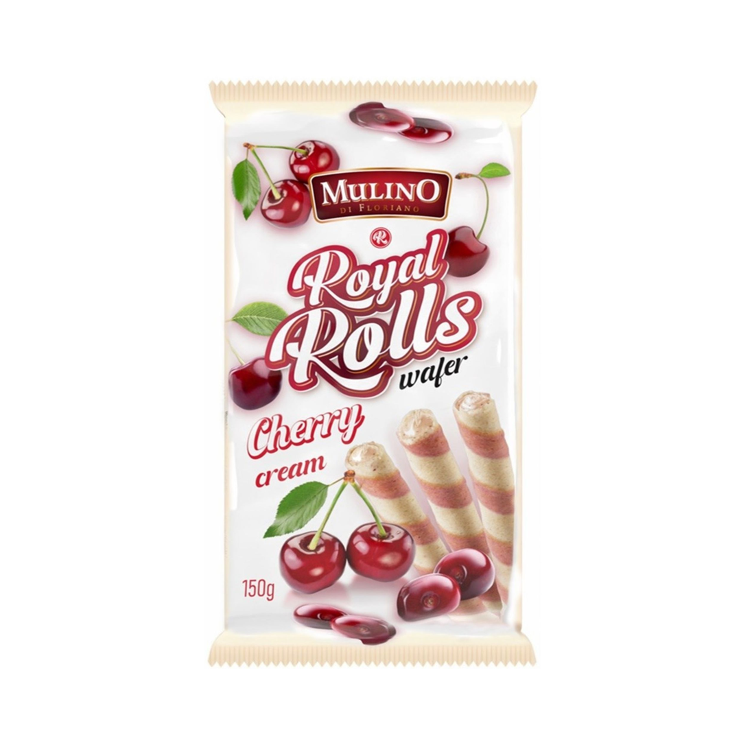 Mulino Di Floriano Royal Rolls Wafer Cherry Cream 150g