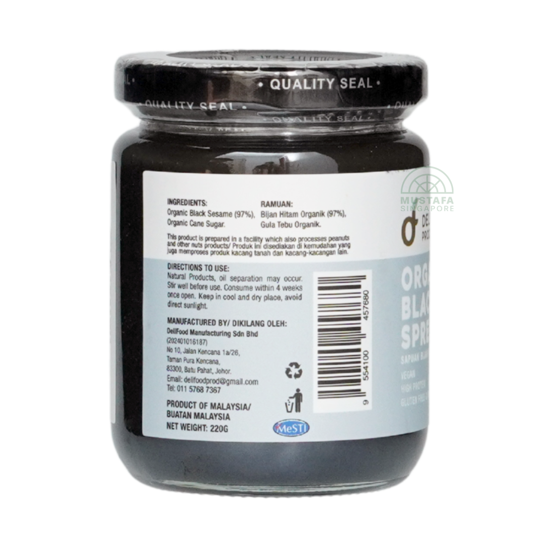 Delifood Organic Black Sesame Spread 220g