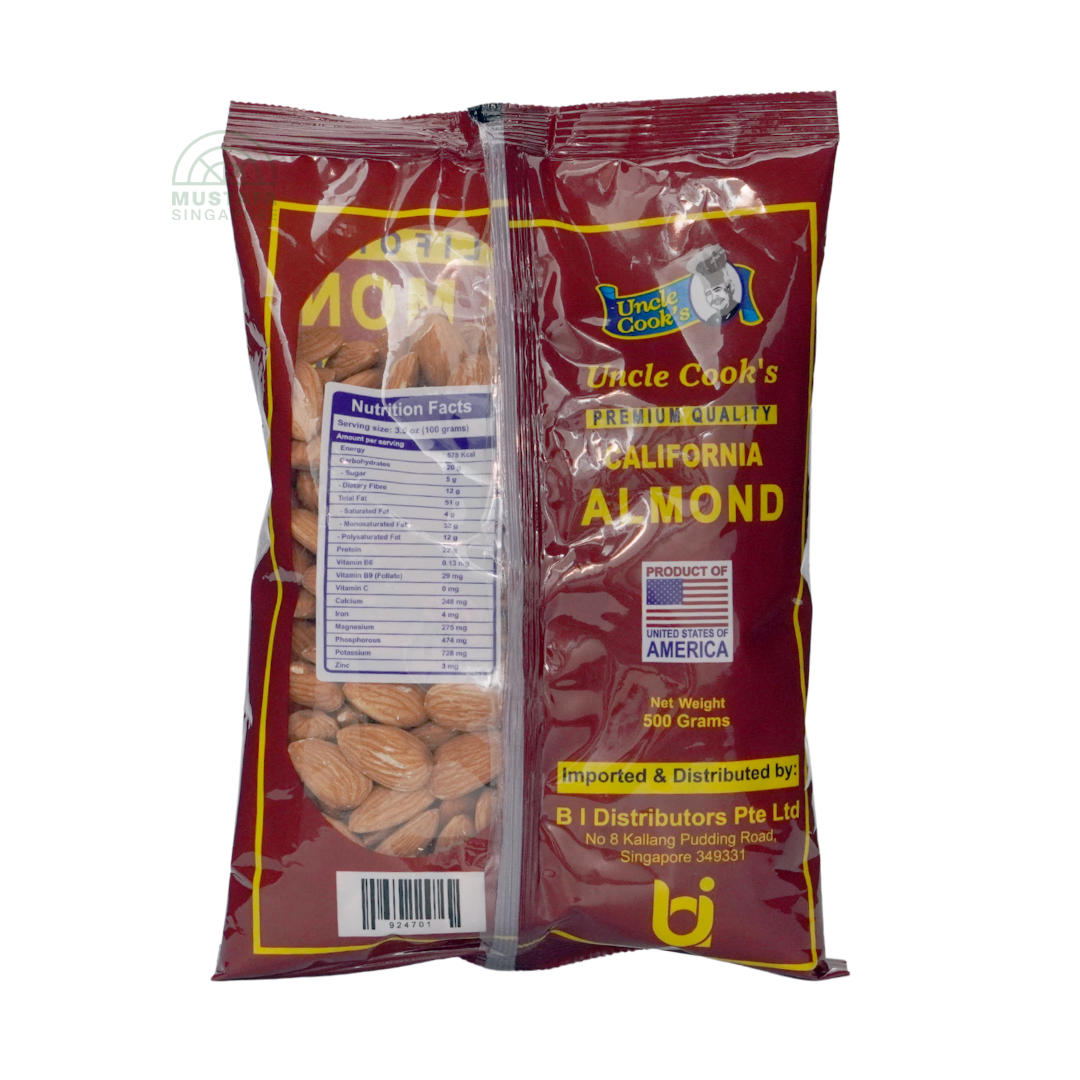 Uncle Cook's Raw Almond 500g