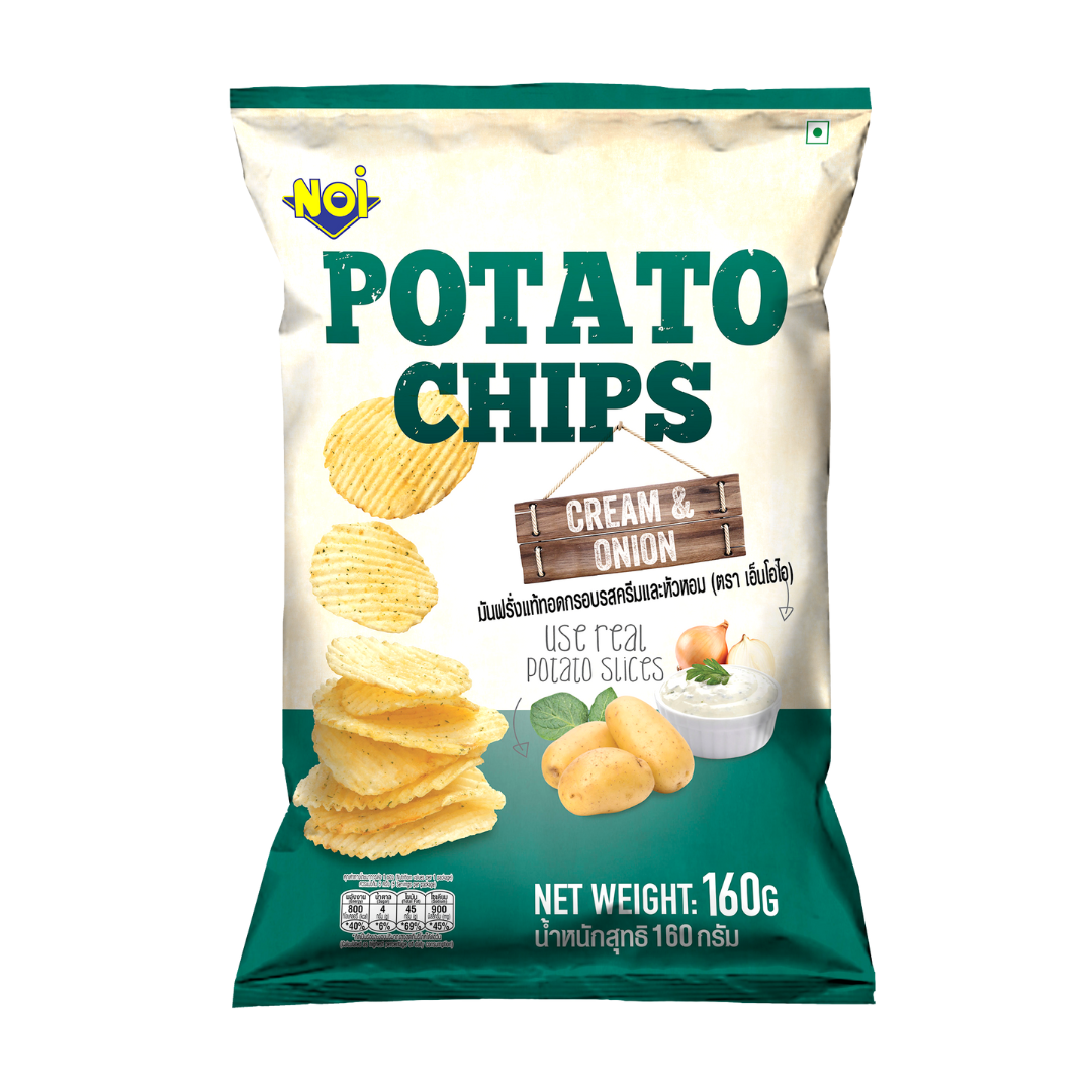 Tong Garden Noi Potato Chips Cream & Onion 160g