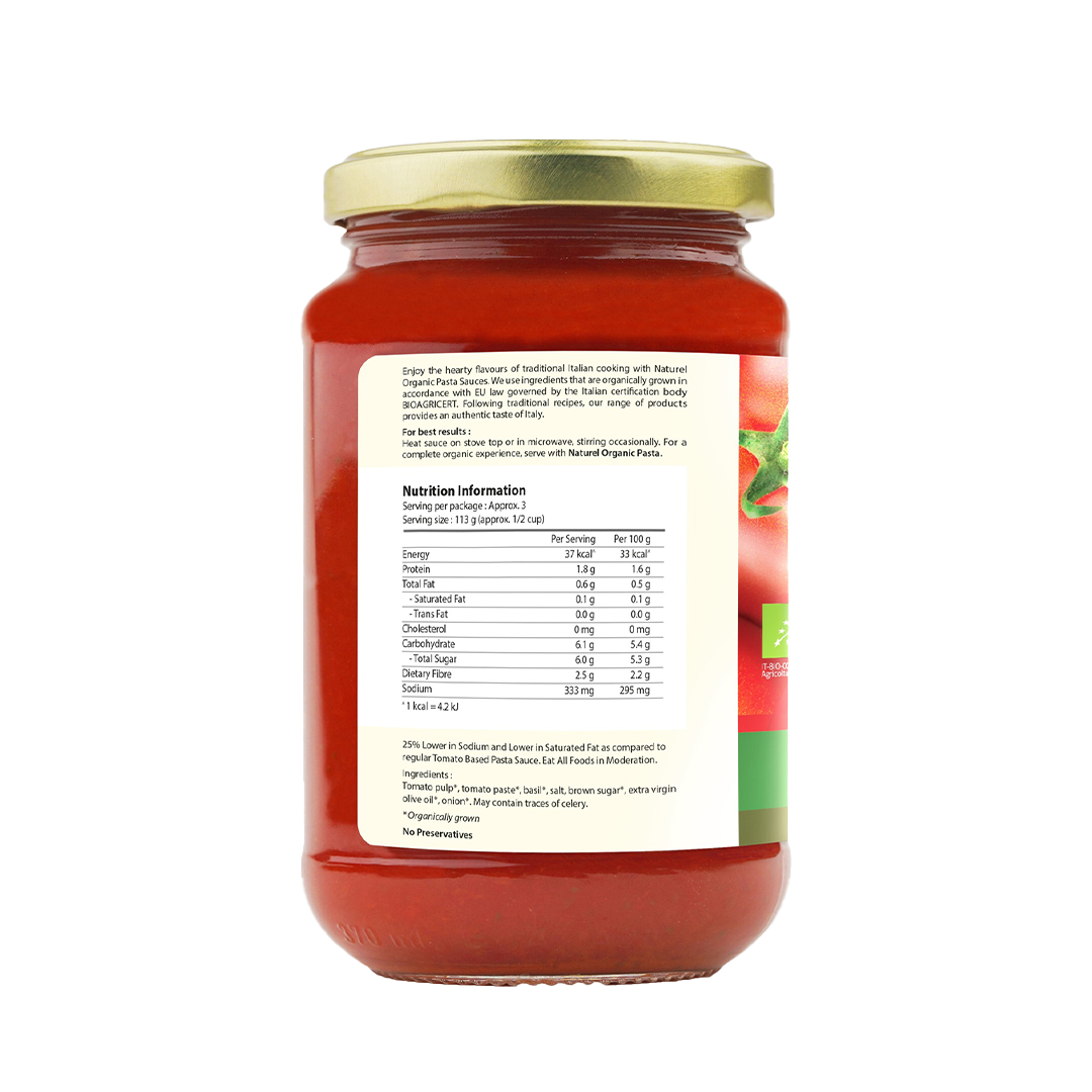 Naturel Organic Basil Pasta Sauce 340g