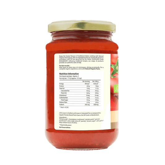 Naturel Organic Mushroom Pasta Sauce 340g Naturel Organic Mushroom Pasta Sauce 340g