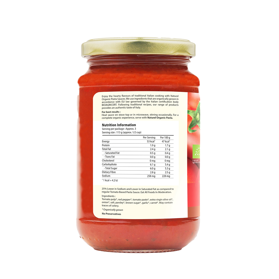 Naturel Organic Peppers Pasta Sauce 340g