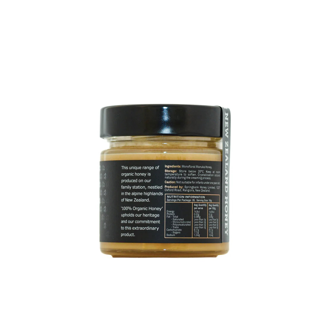 Springbank Manuka 100% Organic Manuka 300 MGO Honey 283g