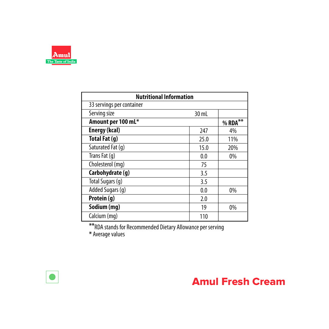 Amul Fresh Cream 1L