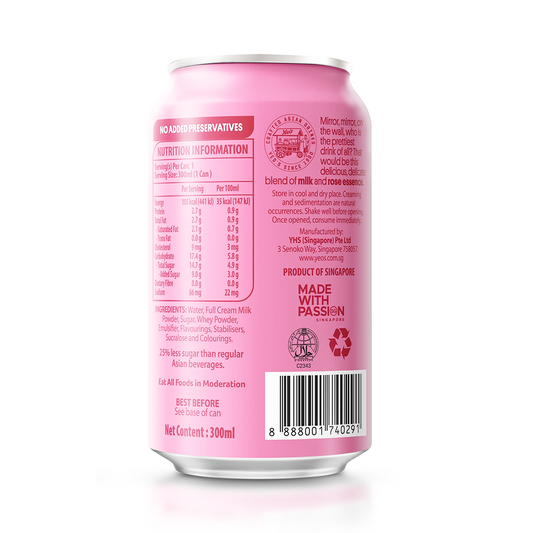 Yeo's Bandung Rose Milk Drink Can 300ml Yeo's Bandung Rose Milk Drink Can 300ml