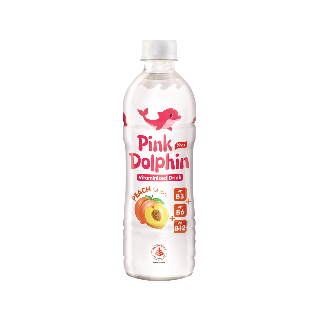 Yeo's Pink Dolphin Vitaminised Drink Peach Flavour 500ml
