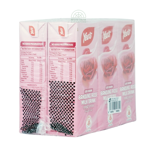 Yeo's Bandung Rose Milk Drink Less Sugar 6 pack 250ml