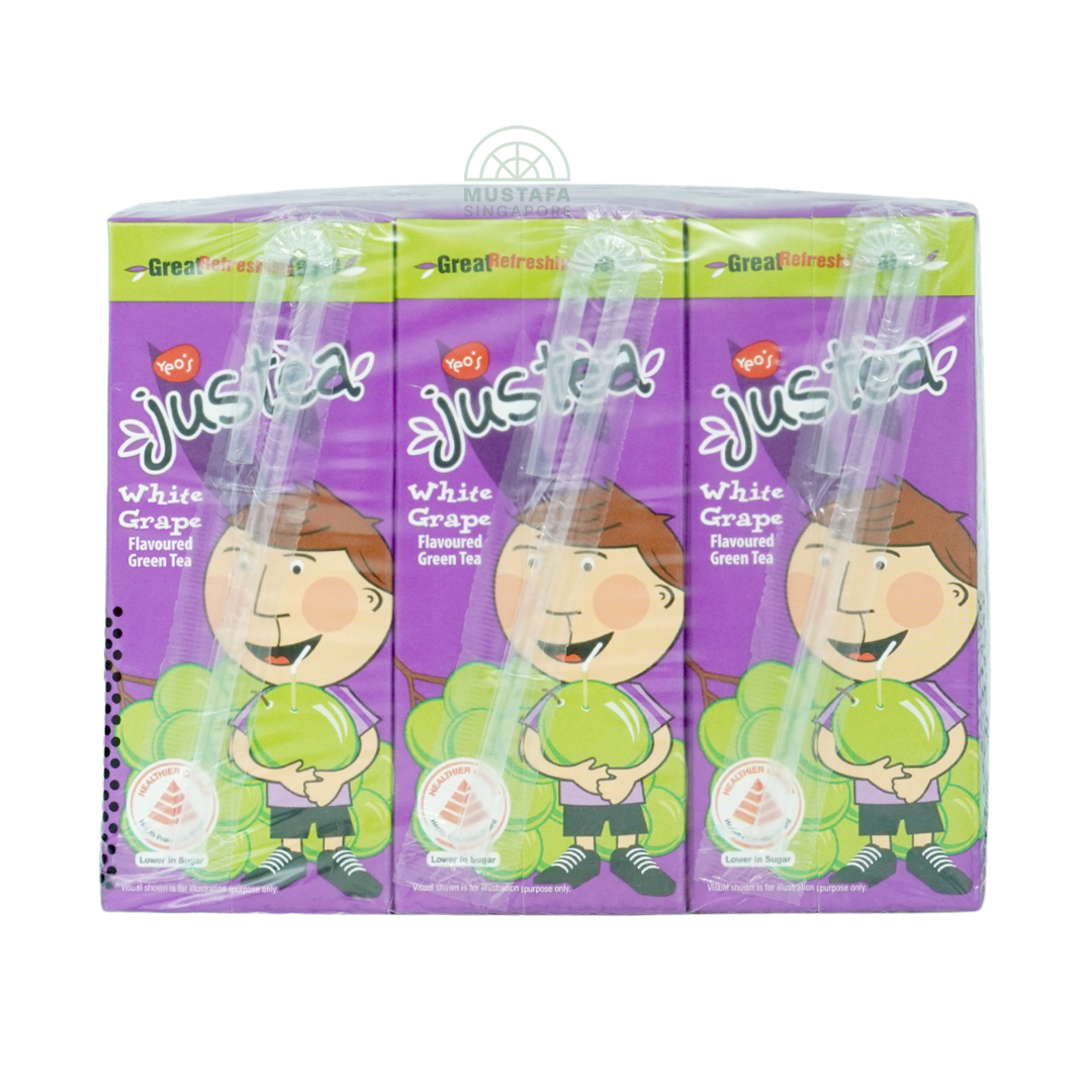 Yeo's Justea White Grape Flavoured Green Tea 6 pack 250ml