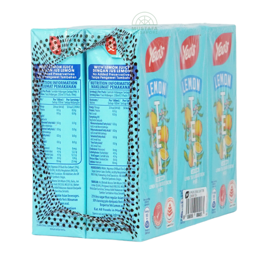 Yeo's Lemon Tea Drink Less Sugar 6 pack 250ml