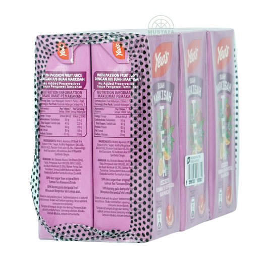 Yeo's Passionfruit Drink Less Sugar 6 pack 250ml