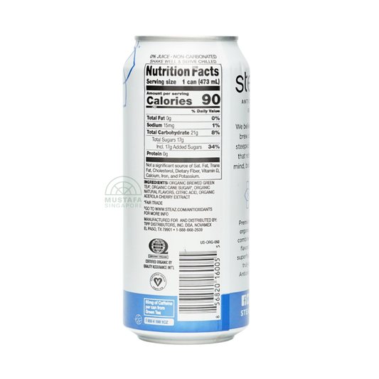 Steaz Antioxidant Brew Organic Green Tea Blueberry Promegranate 473g