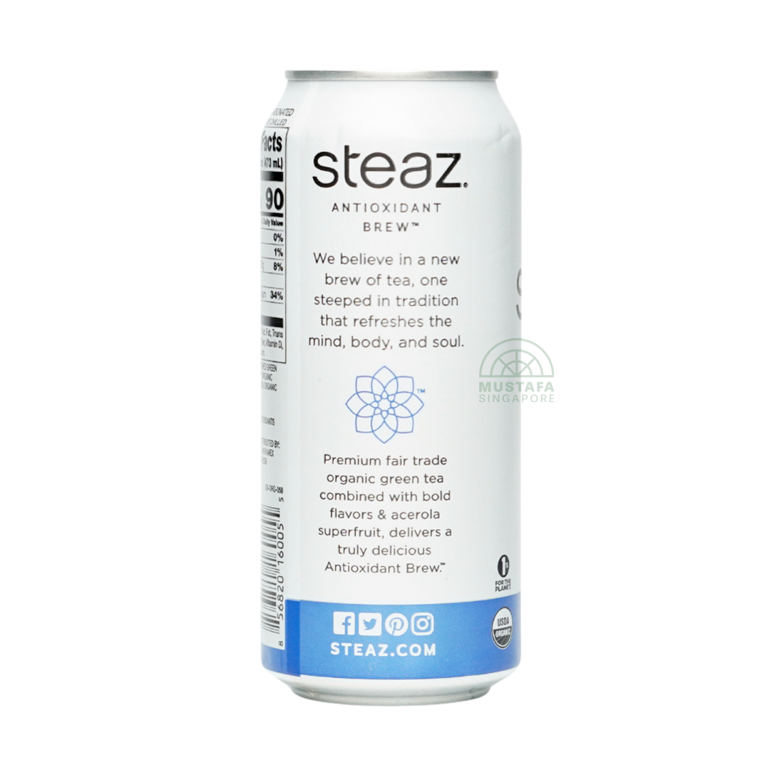 Steaz Antioxidant Brew Organic Green Tea Blueberry Promegranate 473g