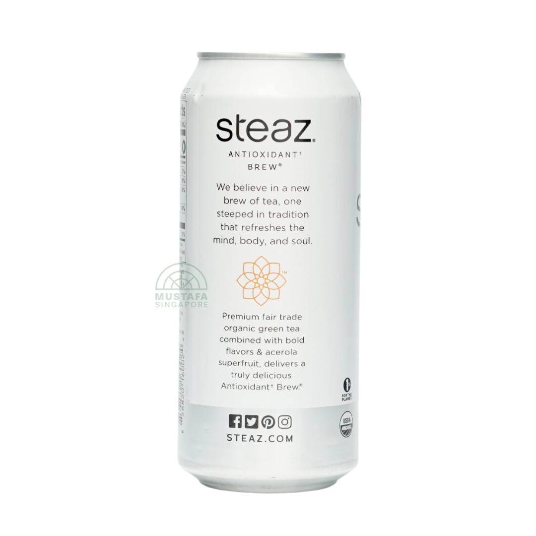Steaz Antioxidant Brew Organic Green Tea Zero Calorie Peach Mango 473g