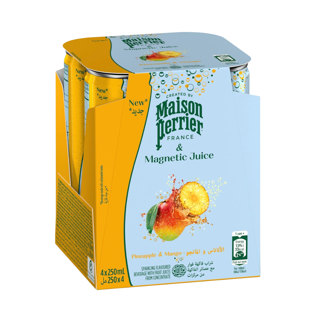Maison Perrier & Magnetic Juice Pineapple & Mango Sparkling Beverage 4 x 250ml