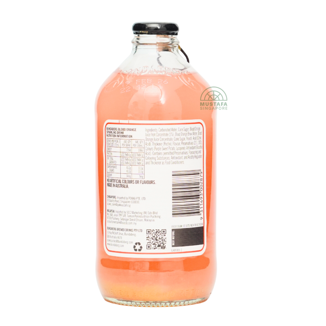 Bundaberg Blood Orange Flavoured Sparkling Fruit Drink 375ml