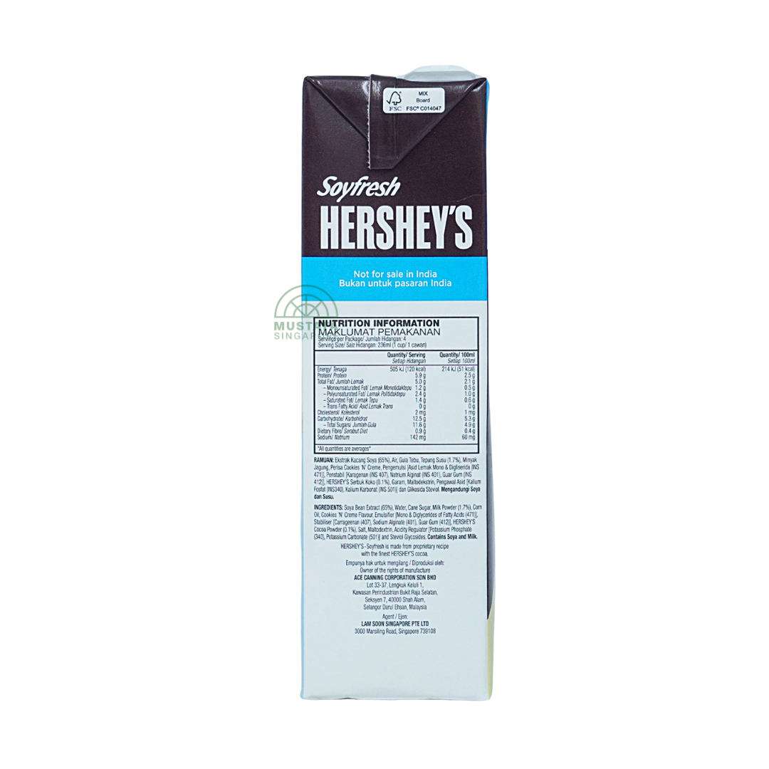 Soyfresh Hershey's Cookies 'N' Creme Flavoured Soya Milk 1L