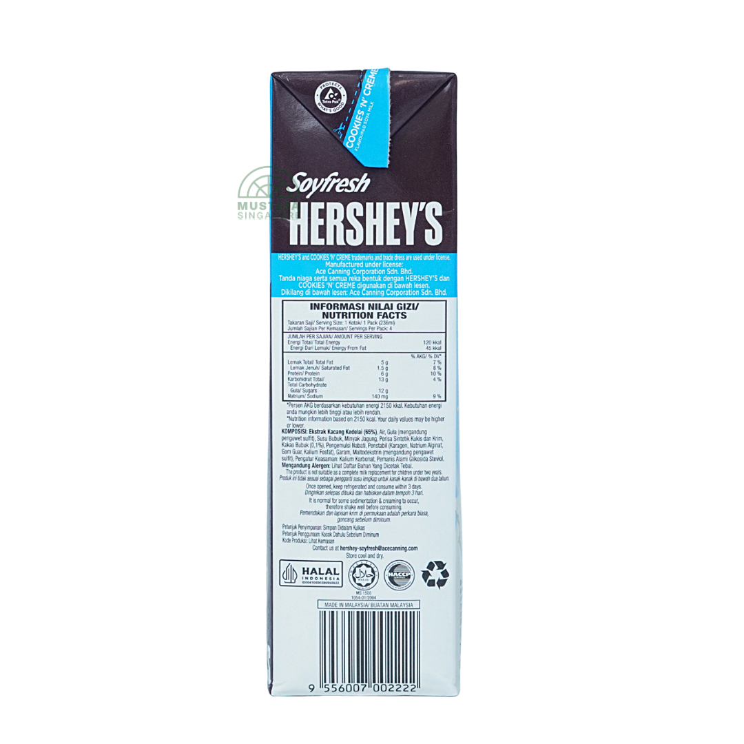 Soyfresh Hershey's Cookies 'N' Creme Flavoured Soya Milk 1L