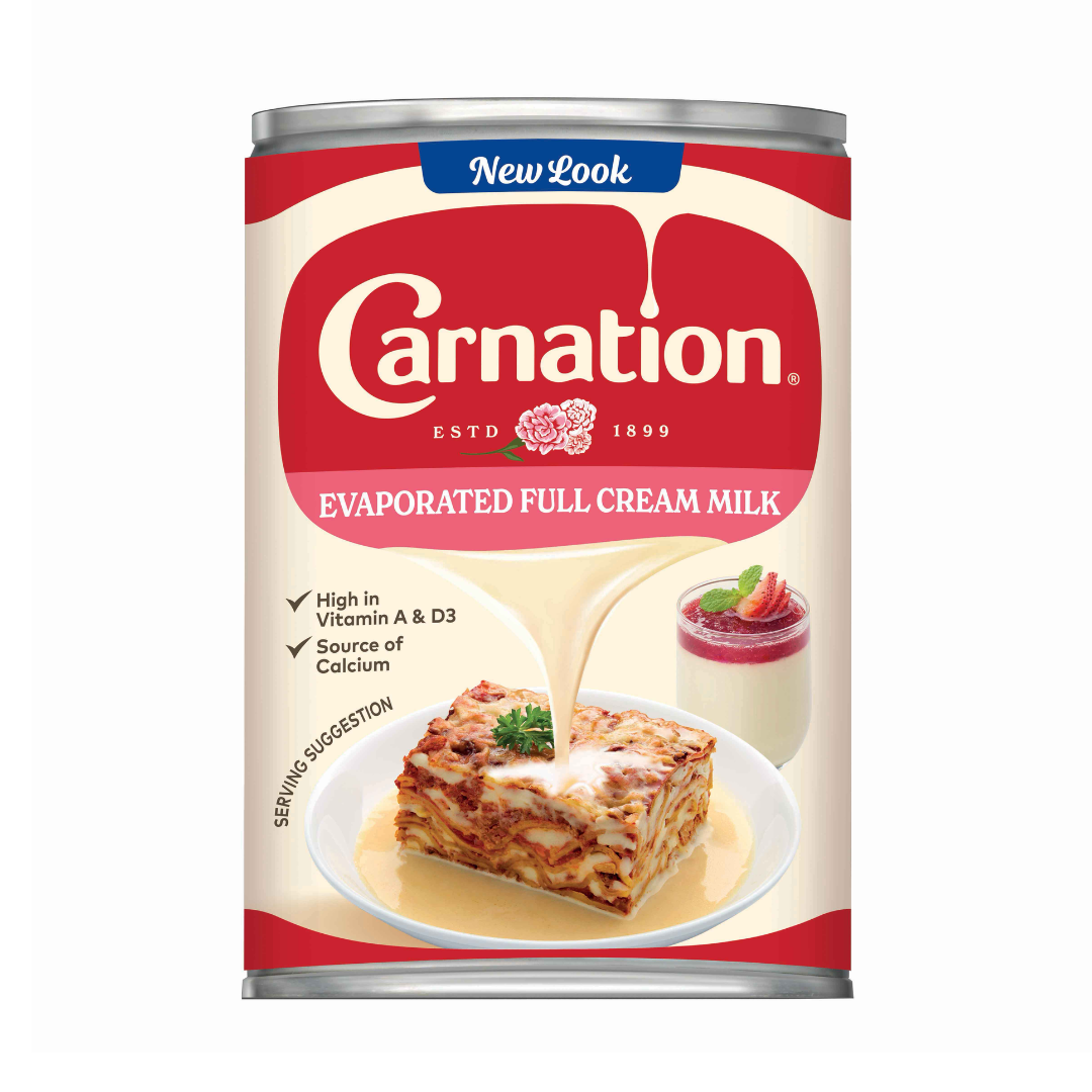 F&N Carnation Evaporated Full Cream Milk 390g