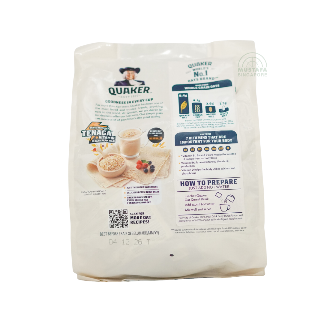 Quaker 3 in 1 Oat Cereal Drink Berry Burst 28g x 14s