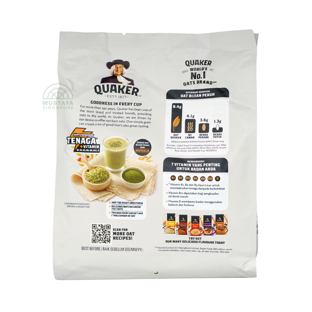 Quaker 3 in 1 Oat Cereal Drink Matcha Green Tea 28g x 12s