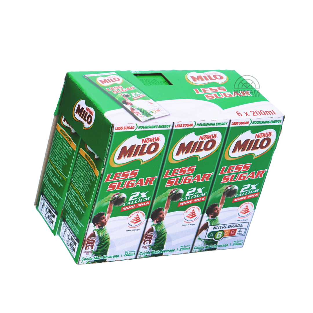 Milo Less Sugar 2x More Calcium 6 x 200ml