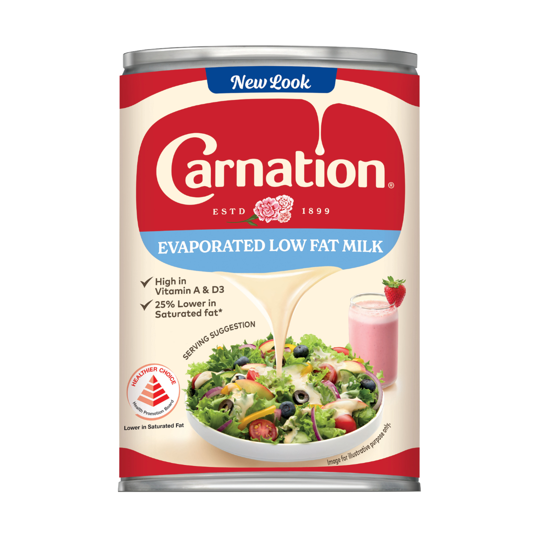 F&N Carnation Evaporated Low Fat Milk 405g