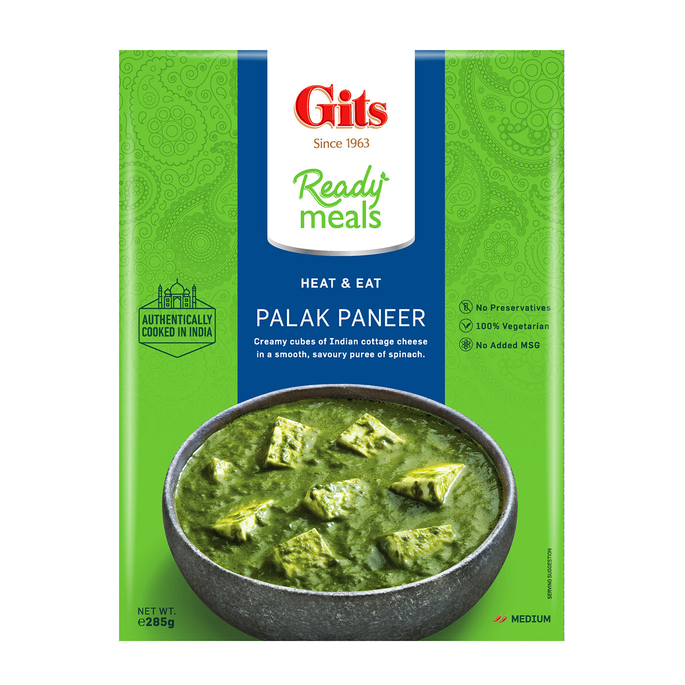 Gits Palak Panner (Medium Spicy) 285g