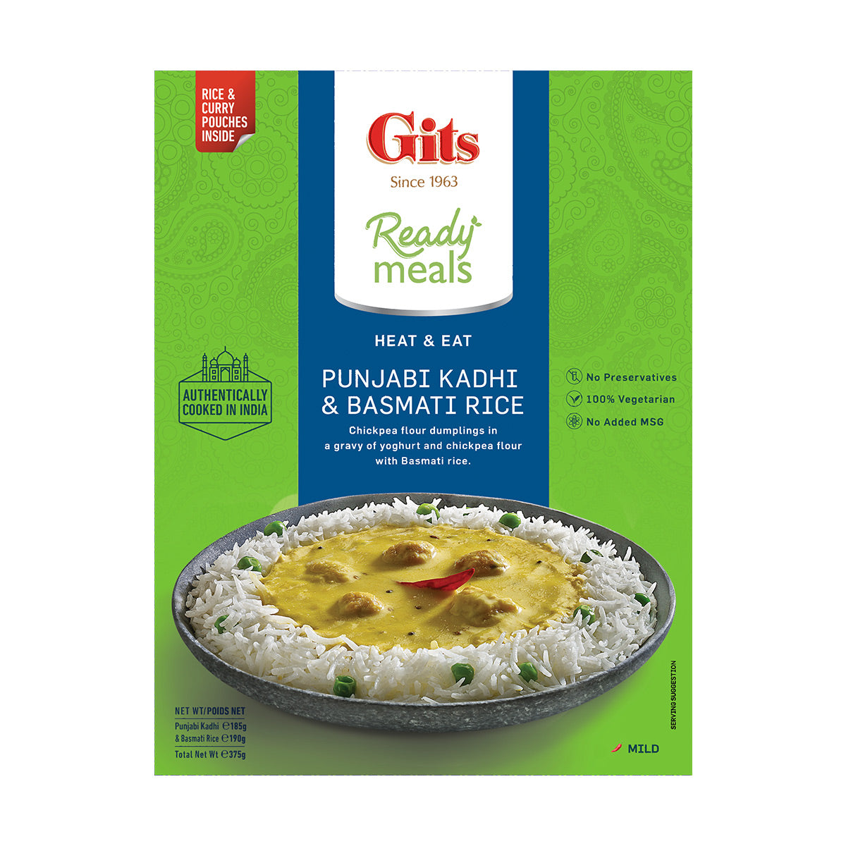 Gits Punjabi Kadhi & Basmati Rice Combo Meal (Mild Spicy) 375g