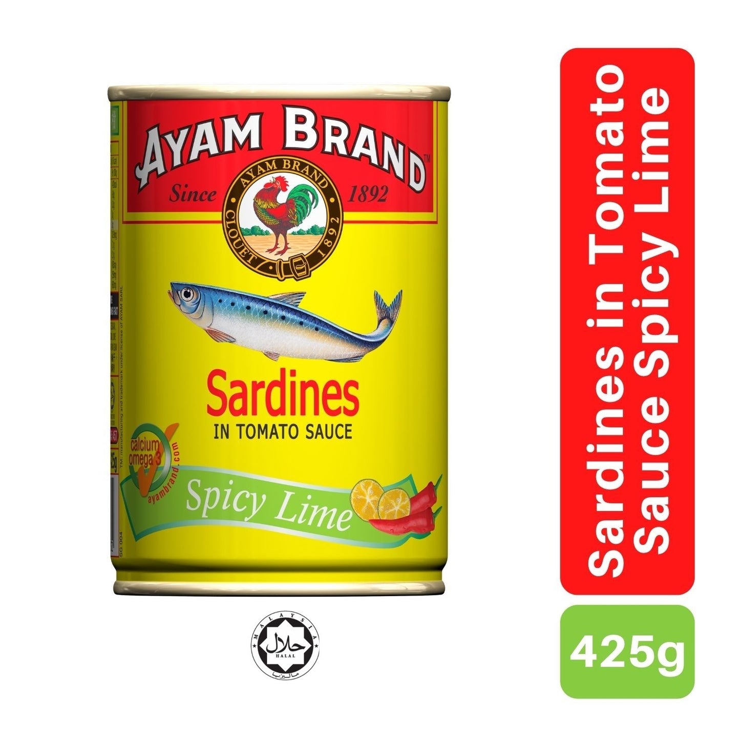 Ayam Brand Sardines in Tomato Sauce (Spicy Lime) 425g