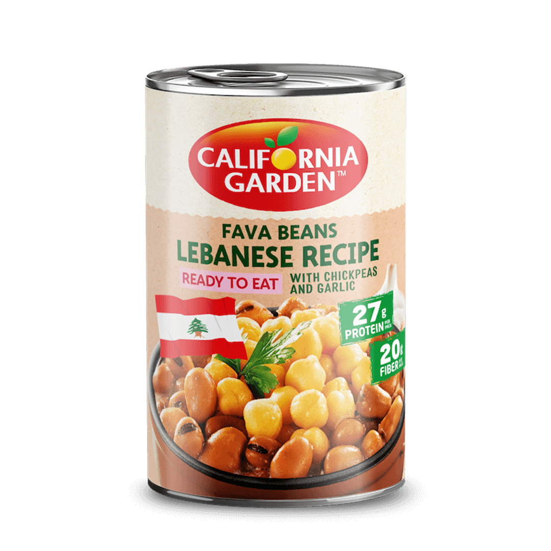 California Garden Fava Beans Lebanese Recipe with Chickpeas and Garlic 450g