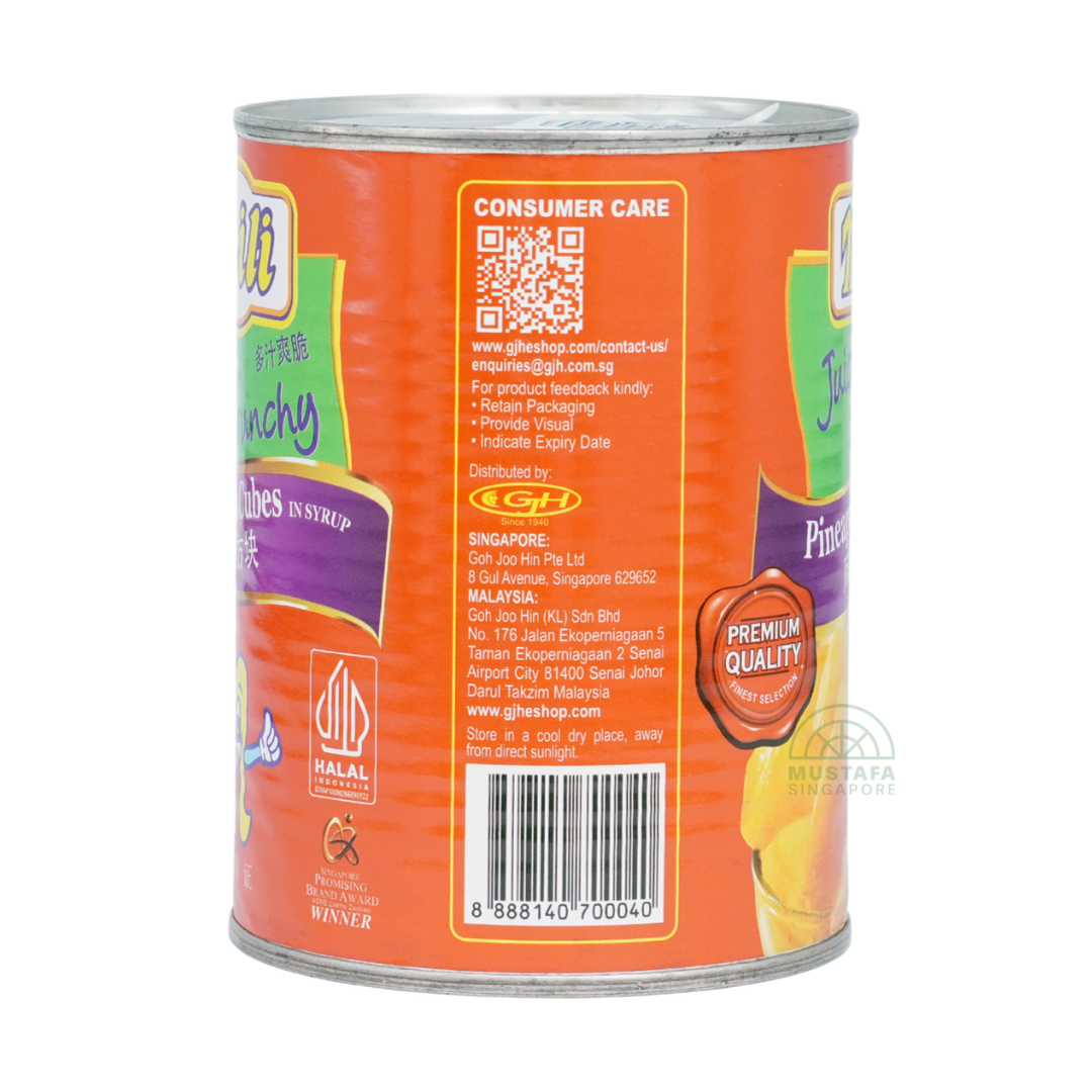 Mili Juicy and Crunchy Pineapple Cubes in Syrup 454g
