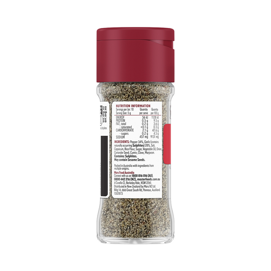 MasterFoods Garlic Pepper Seasoning 50g MasterFoods Garlic Pepper Seasoning 50g