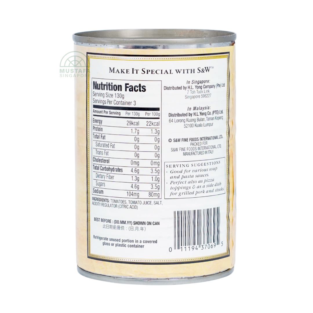 S&W Select Whole Peeled Tomatoes 400g