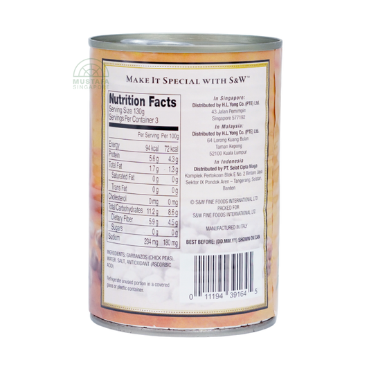 S&W Select Garbanzo Beans 400g