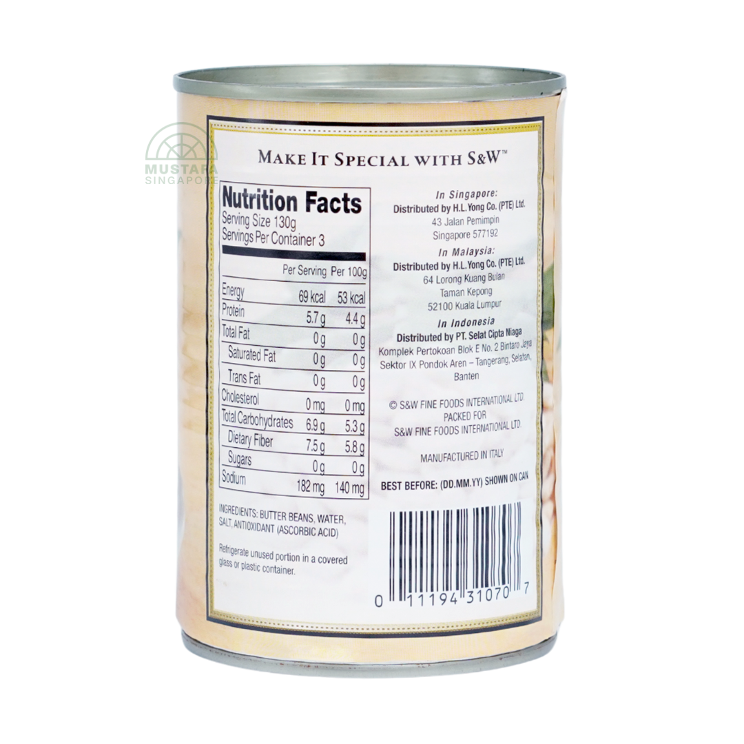 S&W Select Butter Beans 400g