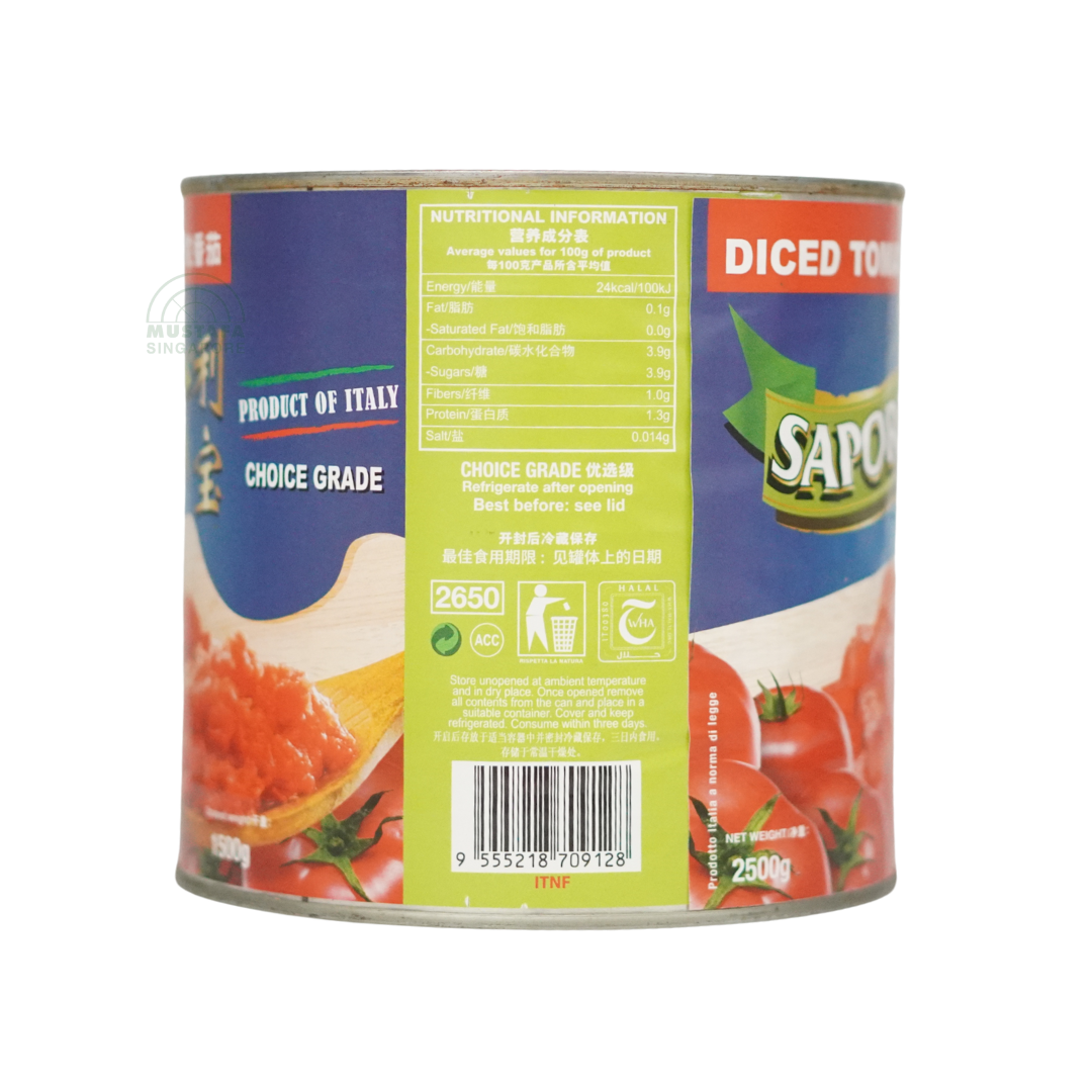 Saporito Diced Tomatoes 2.5kg
