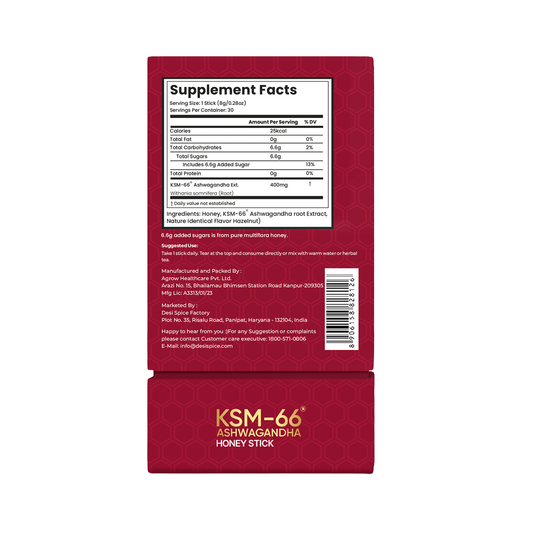 Sattva Soul KSM-66 Ashwagandha Honey Sticks 8g x 30 Sattva Soul KSM-66 Ashwagandha Honey Sticks 8g x 30