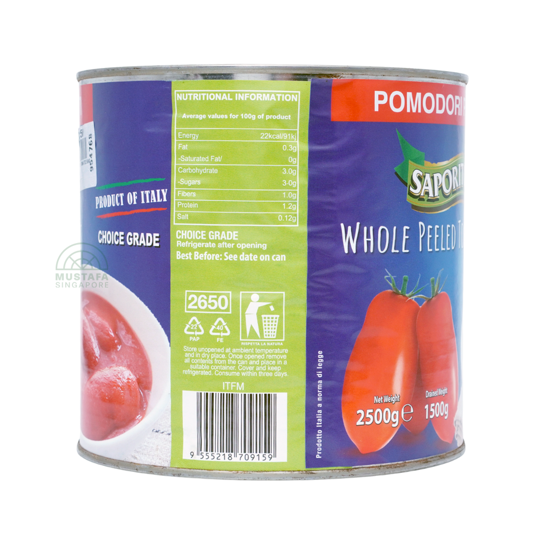 Saporito Whole Peeled Tomato 2500g