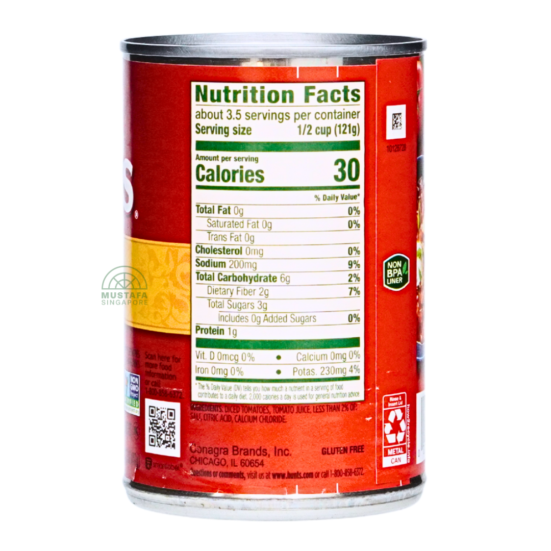 Hunt 100% Natural Diced Tomatoes 411g