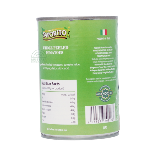 Saporito Whole Peeled Tomato 400g Saporito Whole Peeled Tomato 400g