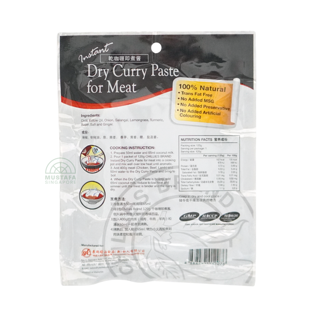Chillies Brand Instant Dry Curry Paste for Meat 100g
