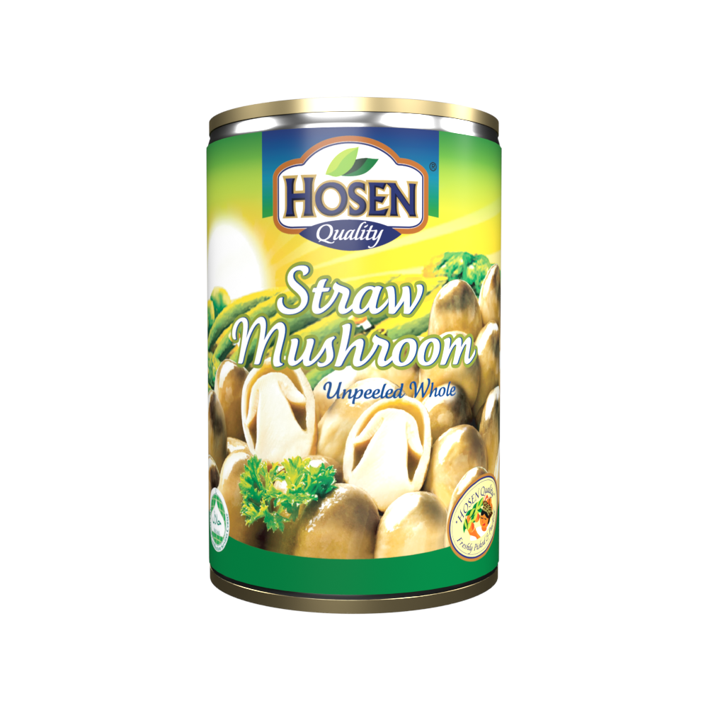Hosen Straw Mushroom Unpeeled Whole 425g