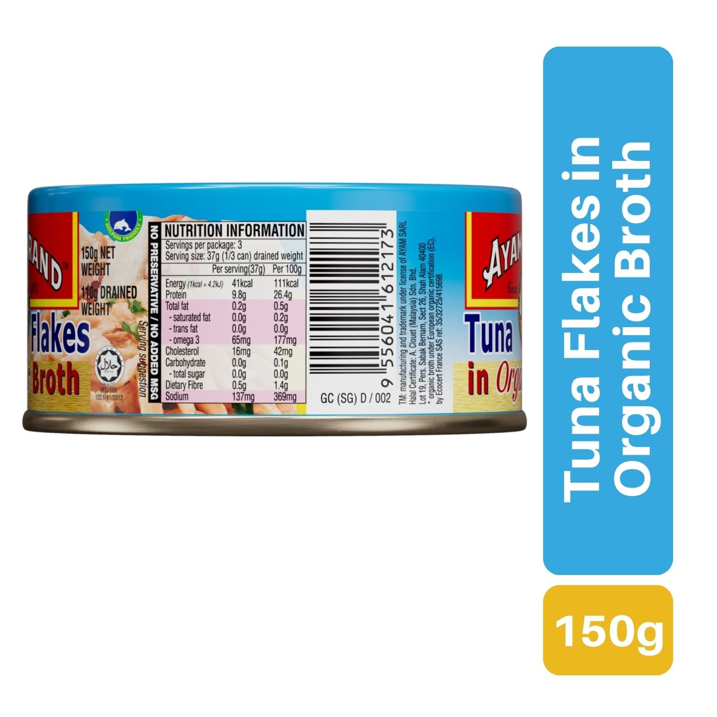 Ayam Brand Tuna Flakes In Organic Broth 150g