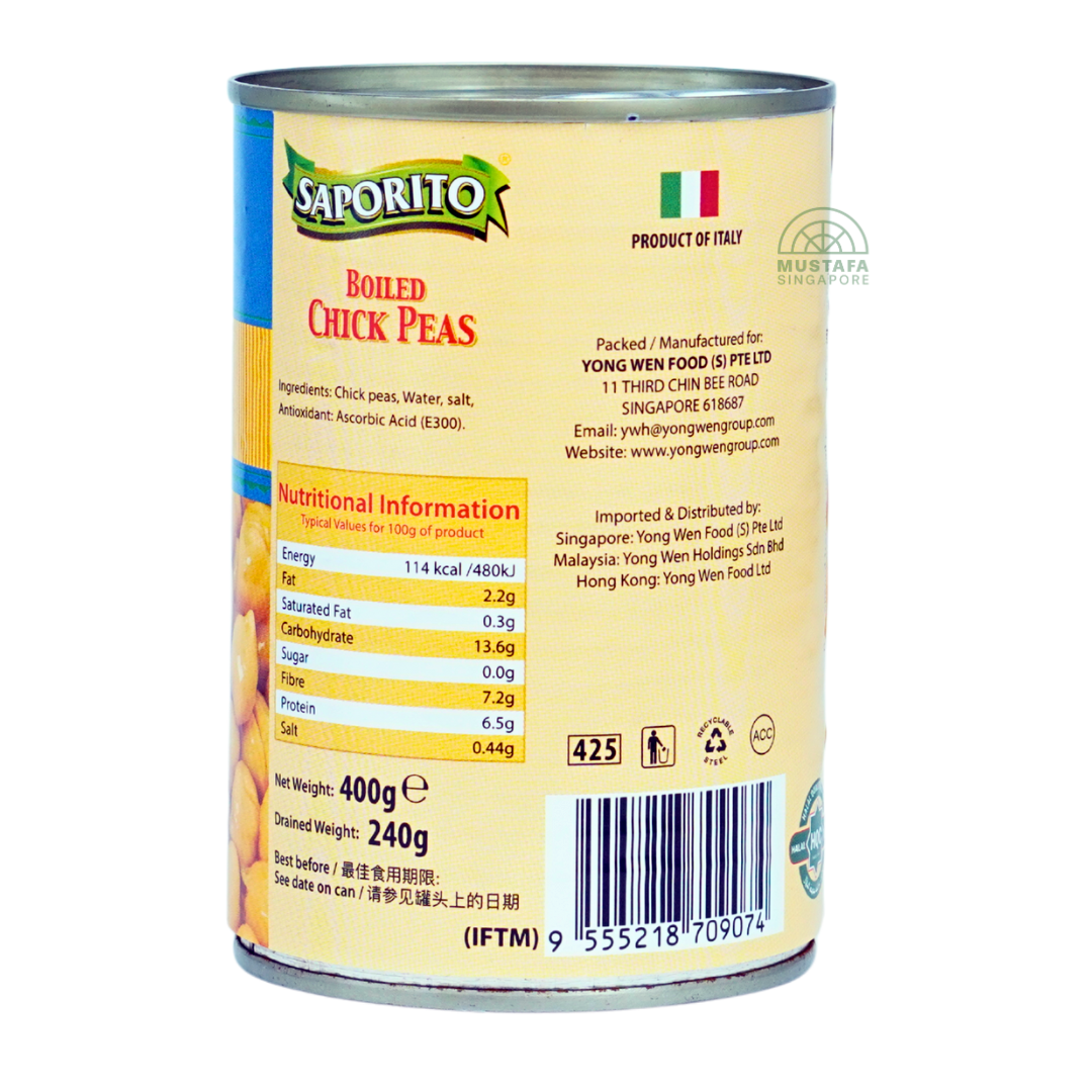Saporito Boiled Chick Peas 400g