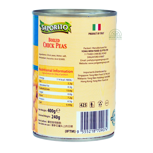 Saporito Boiled Chick Peas 400g