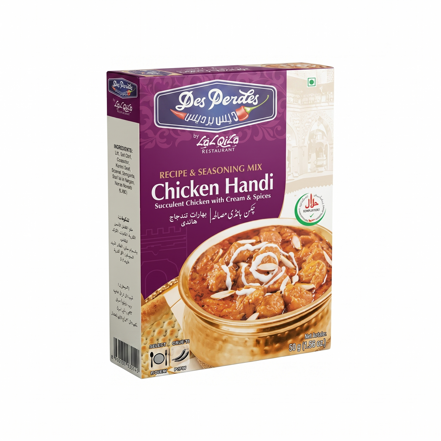 Des Perdes Chicken Handi Masala Recipe & Seasoning Mix 50g