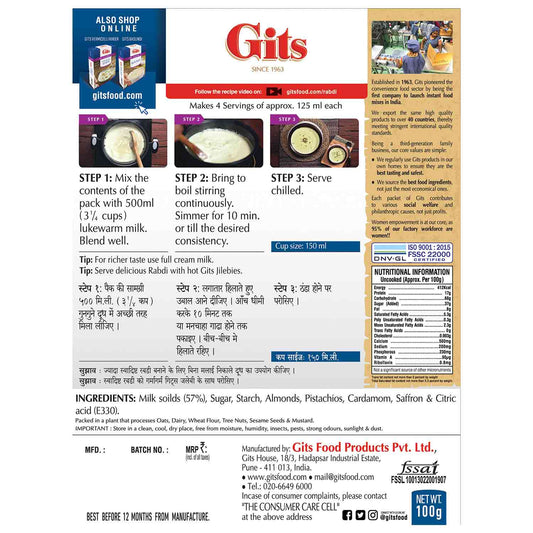 Gits Rabdi Dessert Mix 100g