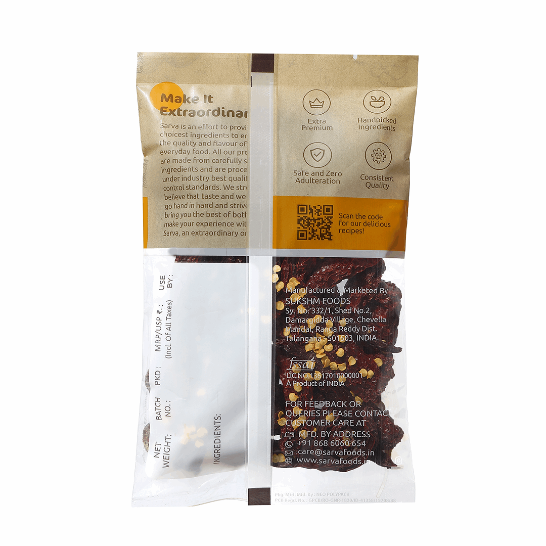 Sarva Kashmiri Chilli (Stemless) 250g